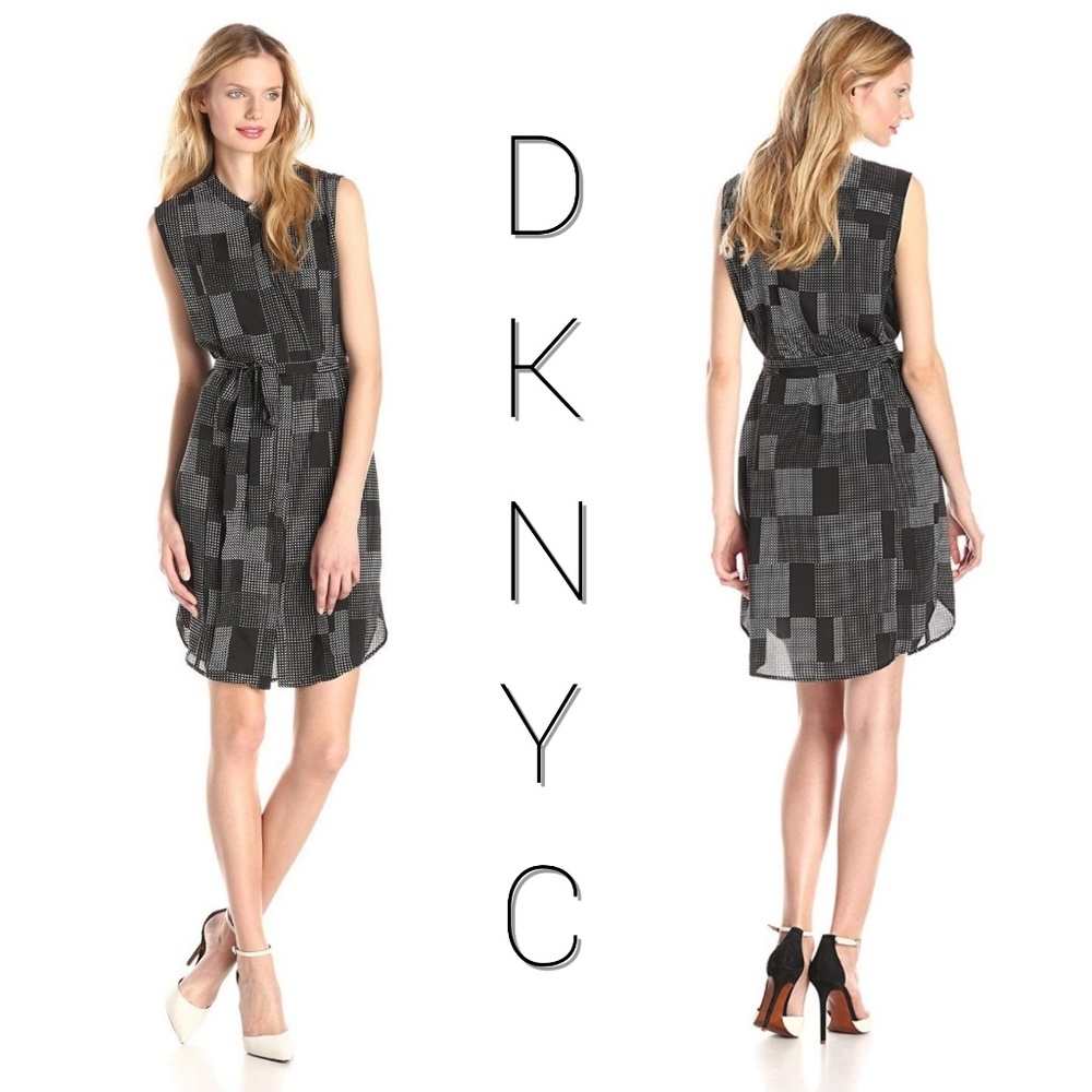 Pleated Patchwork Print Dress Euc - image 1